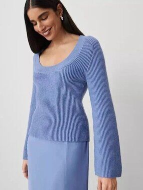 Ann Taylor Ribbed Scoop Neck Sweater S NWT